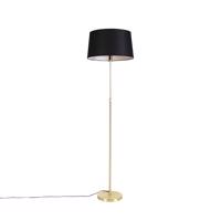 Stojacia lampa zlatá / mosadz s čiernym ľanovým tienidlom 45 cm - Parte