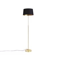 Stojacia lampa zlatá / mosadz s čiernym tienidlom nastaviteľná 45 cm - Parte