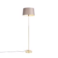 Stojacia lampa zlatá / mosadz s ľanovým tienidlom tupá 45 cm - Parte