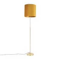 Stojacia lampa zlatá / mosadz so zamatovým odtieňom žltá 40/40 cm - Parte