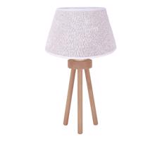 - Stolná lampa BOUCLE 1xE27/15W/230V pr. 28 cm biela/drevo