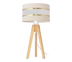 Stolná lampa HELEN 1xE27/15W/230V krémová/zlatá/borovica