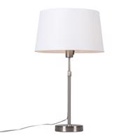 Stolová lampa oceľová s tienidlom biela 35 cm nastaviteľná - Parte