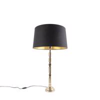 Stolová lampa v štýle art deco zlatá s bavlneným tienidlom čierna 45 cm - Torre