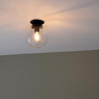 Stropná lampa v štýle art deco čierna - Pallon