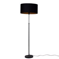 Vloerlamp zwart met ovale velours kap zwart 50cm - Parte