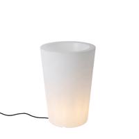 Vonkajšia stojaca lampa biela 60 cm kvetináč IP44 - Verano