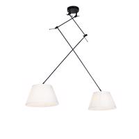 Závesná lampa s nariasenými odtieňmi krémová 35 cm - Blitz II čierna